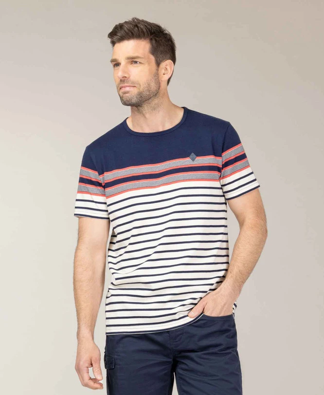 Marinière Homme Rayé Fond Grège 1 Marinière Homme Rayé Fond Grège