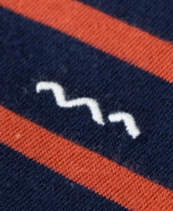 Marinière Manches Courtes Garçon Fond Bleu Marine Rayé Terracota -Terre De Marin Boutique prod 10052 mariniere mc fond indigo raye terracota ecogark 666x812 fc7ea0111e0b
