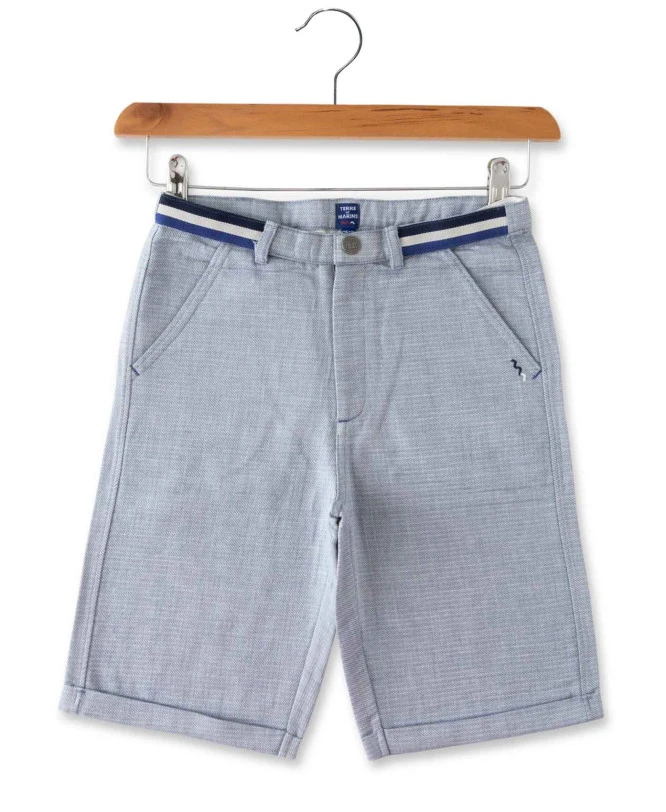Bermuda Bleu En Twill Garçon 2 Bermuda Bleu En Twill Garçon – Image 2