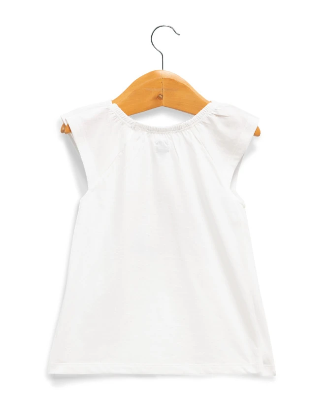 Top à Volants Blanc Imprimé Fille 2 Top à Volants Blanc Imprimé Fille – Image 2