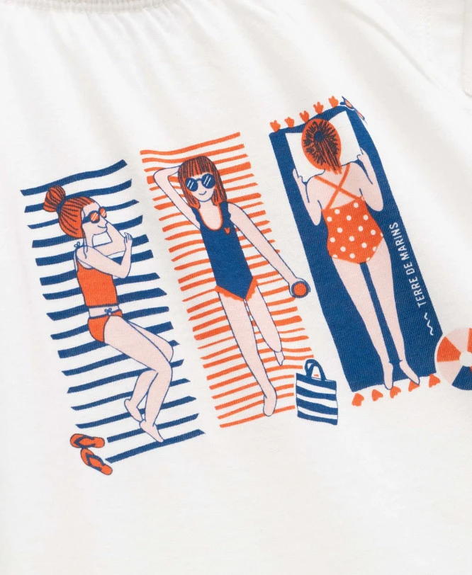 Top à Volants Blanc Imprimé Fille 3 Top à Volants Blanc Imprimé Fille – Image 3