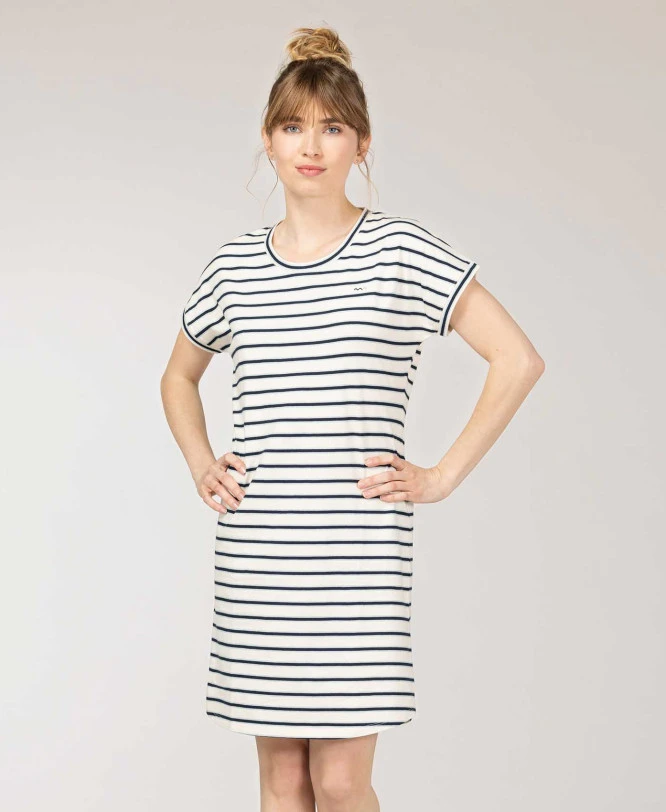 Chemise De Nuit Femme Rayé Bleu 1 Chemise De Nuit Femme Rayé Bleu