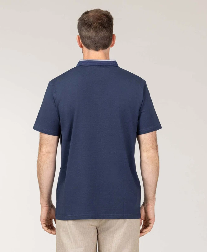 Polo Rayé Bleu Marine Homme 2 Polo Rayé Bleu Marine Homme – Image 2