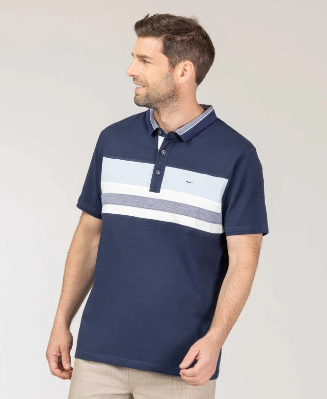 Polo Rayé Bleu Marine Homme 1 Polo Rayé Bleu Marine Homme