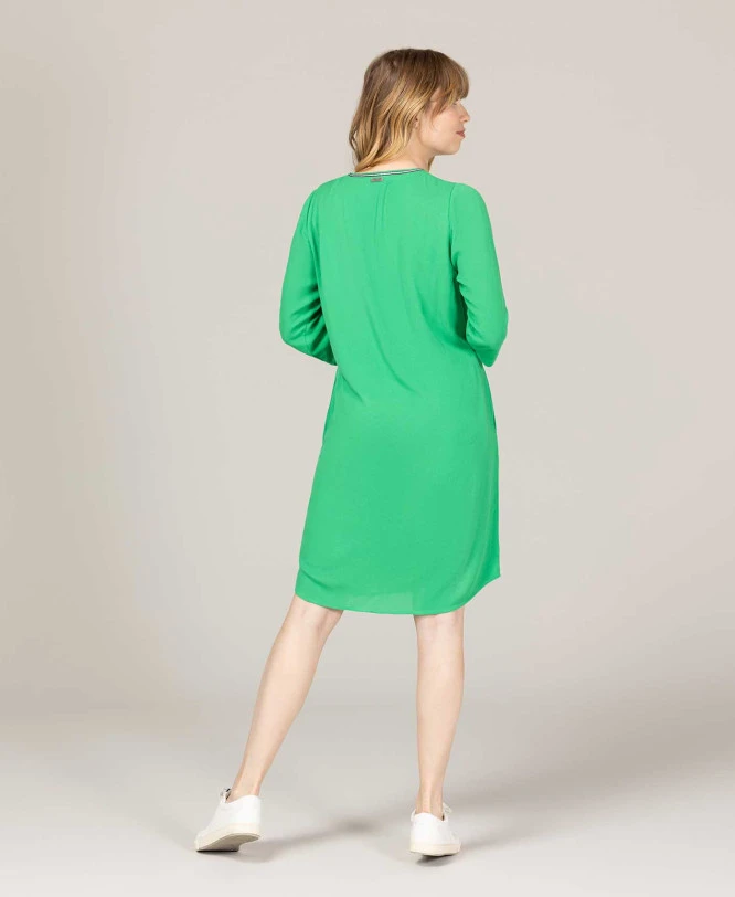 Robe Verte En Crêpe Femme 3 Robe Verte En Crêpe Femme – Image 3