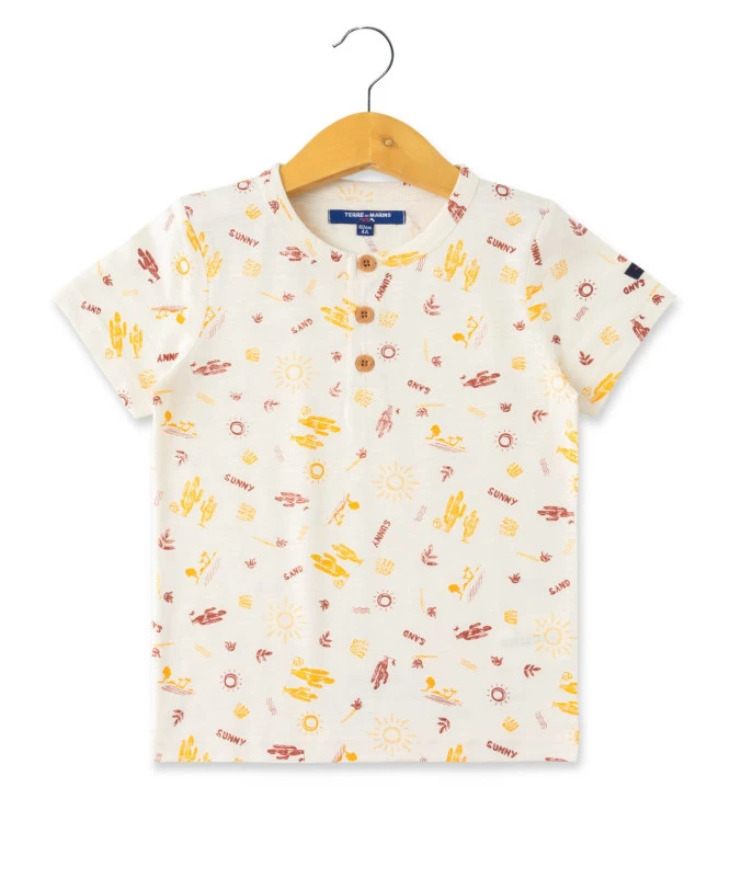 T-Shirt Garçon Imprimé En Coton Recyclé 1 T-Shirt Garçon Imprimé En Coton Recyclé