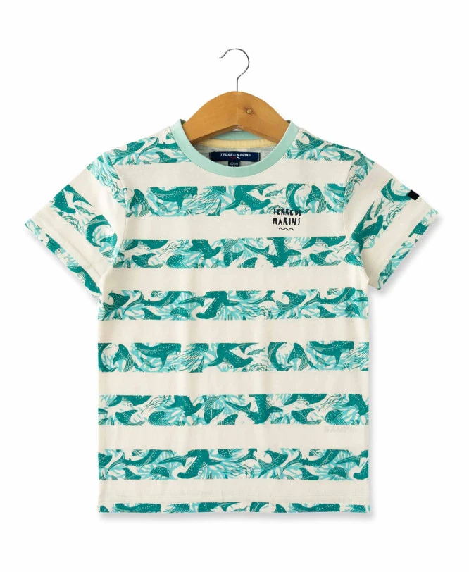 T-shirt Garçon Rayures Imprimé 1 T-shirt Garçon Rayures Imprimé