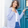 Blazer Rayé En Molleton Femme 4 Blazer Rayé En Molleton Femme -Terre De Marin Boutique prod 10586 veste ml fond blanc optic raye bleu jacana 666x812 fc7ea0111e0b