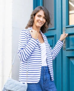 Blazer Rayé En Molleton Femme