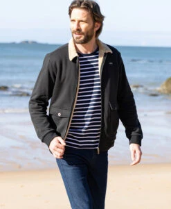 Veste Noir En Molleton Homme