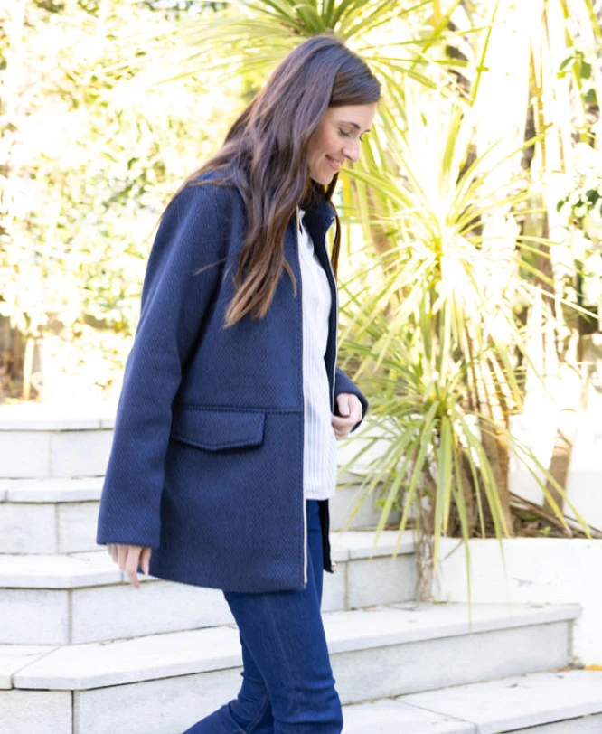 Manteau Bleu Marine Femme 2 Manteau Bleu Marine Femme – Image 2