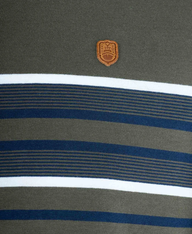 TEE SHIRT ML FOND KAKI RAYE BLEU MAKAKI 3 TEE SHIRT ML FOND KAKI RAYE BLEU MAKAKI – Image 3