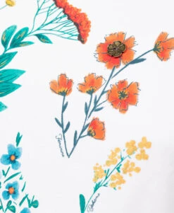 T-shirt Blanc Imprimé Floral Femme 5 T-shirt Blanc Imprimé Floral Femme -Terre De Marin Boutique prod 1827 tee shirt mc blanc optique bleuet 666x812 fc7ea0111e0b