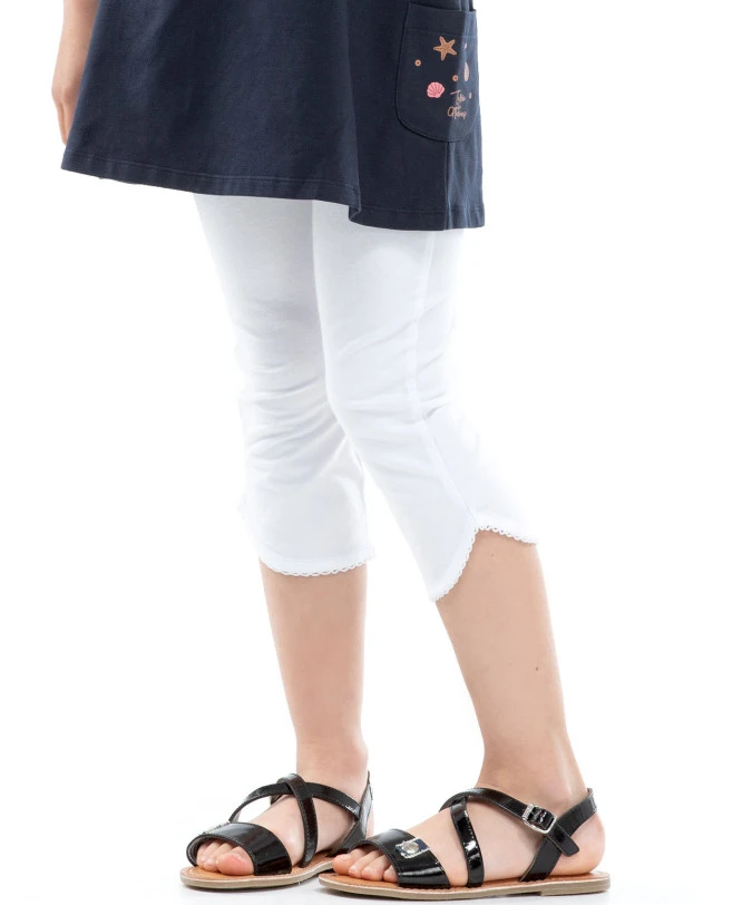 Legging Court Blanc Fille 1 Legging Court Blanc Fille