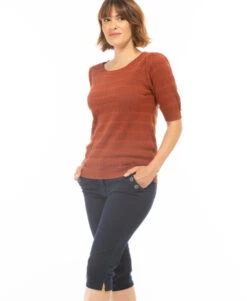 Pull Manches Courtes Rouille Femme -Terre De Marin Boutique prod 4019 pull rouille dolcy 666x812 fc7ea0111e0b