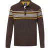 Polo Marron Manches Longues Homme à Rayures Placées Colorées -Terre De Marin Boutique prod 4217 polo ml chocolat duponi 666x812 fc7ea0111e0b