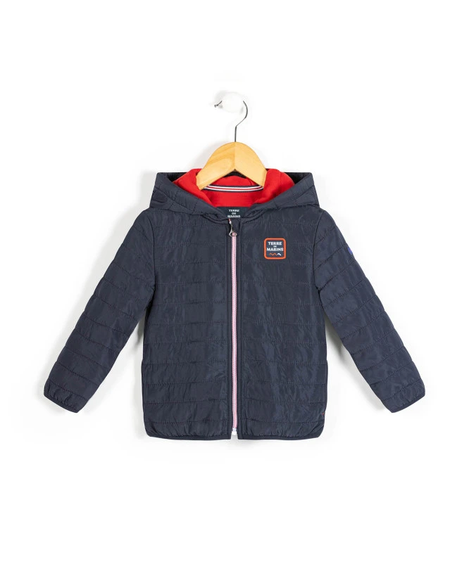 Veste à Capuche Matelassée Bleu Marine Garçon 1 Veste à Capuche Matelassée Bleu Marine Garçon
