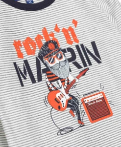 T-shirt Imprimé Garçon à Rayures -Terre De Marin Boutique prod 4661 tee shirt ml fond naturel raye indigo caridos 666x812 fc7ea0111e0b