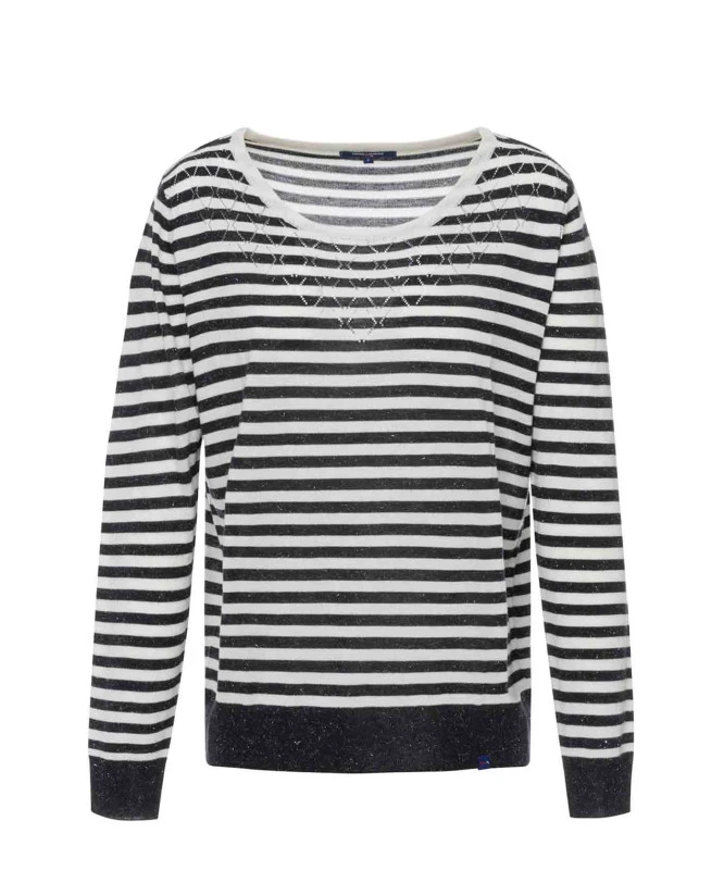 Pull Marinière Bleu Marine Femme 2 Pull Marinière Bleu Marine Femme – Image 2