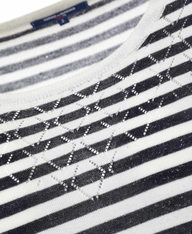 Pull Marinière Bleu Marine Femme 4 Pull Marinière Bleu Marine Femme – Image 4