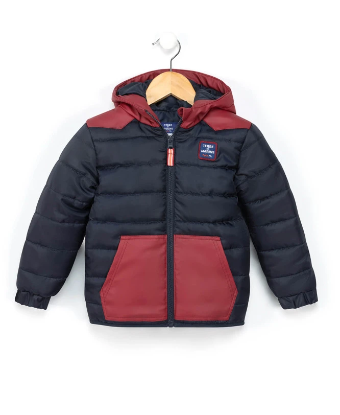 Doudoune à Capuche Garçon Bleu Marine/rouge 1 Doudoune à Capuche Garçon Bleu Marine/rouge
