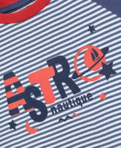 Ensemble Pyjama Bleu Garçon T-shirt + Pantalon -Terre De Marin Boutique prod 5086 pyjama raye poudro 666x812 fc7ea0111e0b