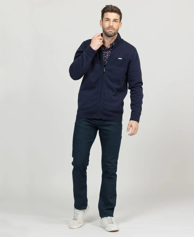 Gilet Zippé Bleu Marine Homme 1 Gilet Zippé Bleu Marine Homme