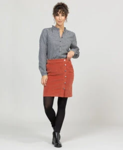 Jupe Courte Femme Rouge Brique En Velours