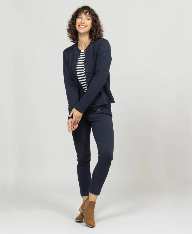 Pantalon Bleu Marine 7/8ème Femme 1 Pantalon Bleu Marine 7/8ème Femme