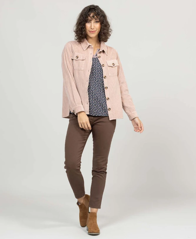 Veste En Velours Côtelée Rose Femme 5 Veste En Velours Côtelée Rose Femme – Image 5