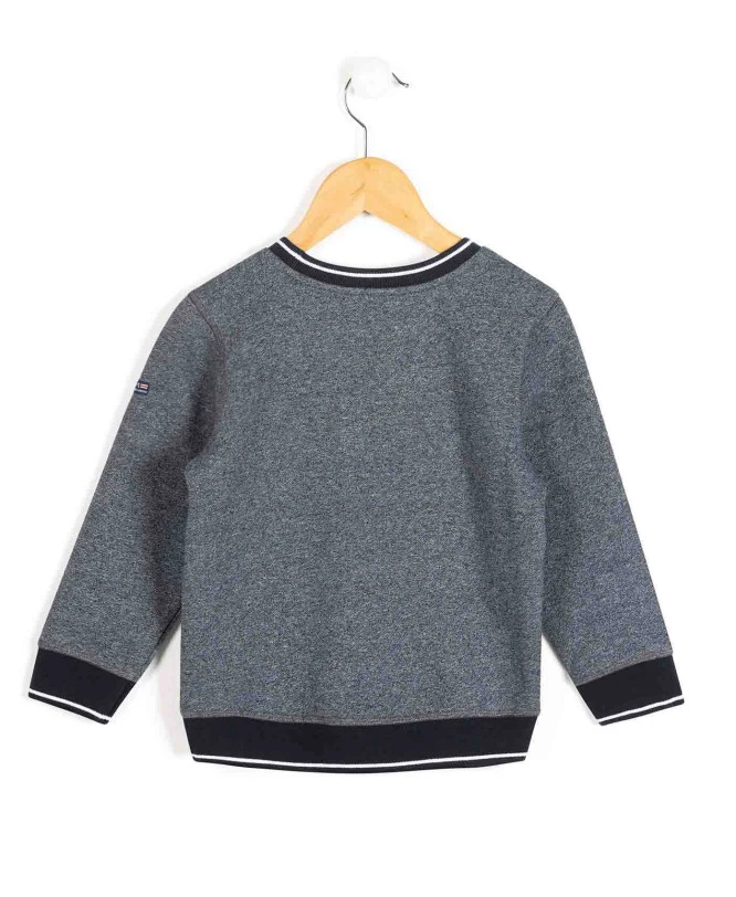 Sweat Bleu Marine Chiné Garçon 2 Sweat Bleu Marine Chiné Garçon – Image 2