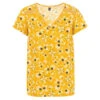 Blouse Manches Courtes Imprimé Jaune Femme