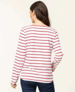 Marinière Manches Longues Femme Fond Blanc Rayé Rouge 6 Marinière Manches Longues Femme Fond Blanc Rayé Rouge -Terre De Marin Boutique prod 6583 mariniere ml fond blanc raye rouge pacage 666x812 fc7ea0111e0b