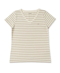 Marinière éco Conçue Femme Manches Courtes Grège/sable