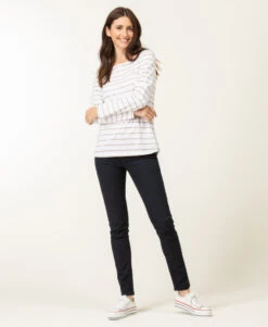 Marinière Manches Longues Femme Fond Blanc Rayé Beige -Terre De Marin Boutique prod 6673 mariniere ml fond blanc raye sable pacage 666x812 fc7ea0111e0b