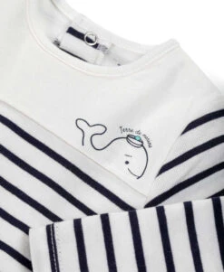 Body Marinière Bébé Fond Blanc Rayé Bleu Marine -Terre De Marin Boutique prod 6784 body ml fond naturel raye indigo bodima 666x812 fc7ea0111e0b
