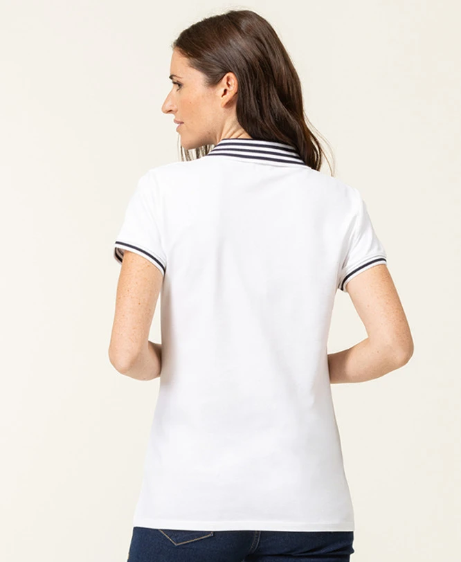 Polo Manches Courtes Blanc Femme 2 Polo Manches Courtes Blanc Femme – Image 2