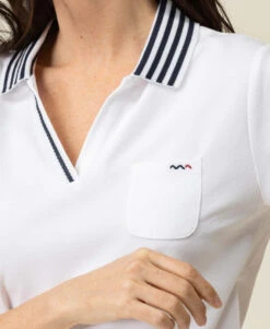 Polo Manches Courtes Blanc Femme 7 Polo Manches Courtes Blanc Femme -Terre De Marin Boutique prod 6858 polo mc blanc optique colay 666x812 fc7ea0111e0b