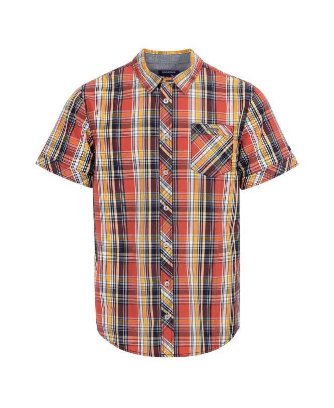 Chemise Rouge Manches Courtes à Carreaux Homme 2 Chemise Rouge Manches Courtes à Carreaux Homme – Image 2