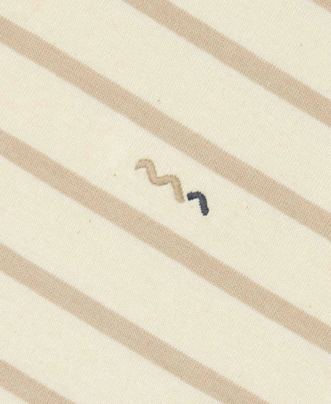 Marinière Homme Manches Courtes Fond Grège Rayé Jaune 4 Marinière Homme Manches Courtes Fond Grège Rayé Jaune – Image 4