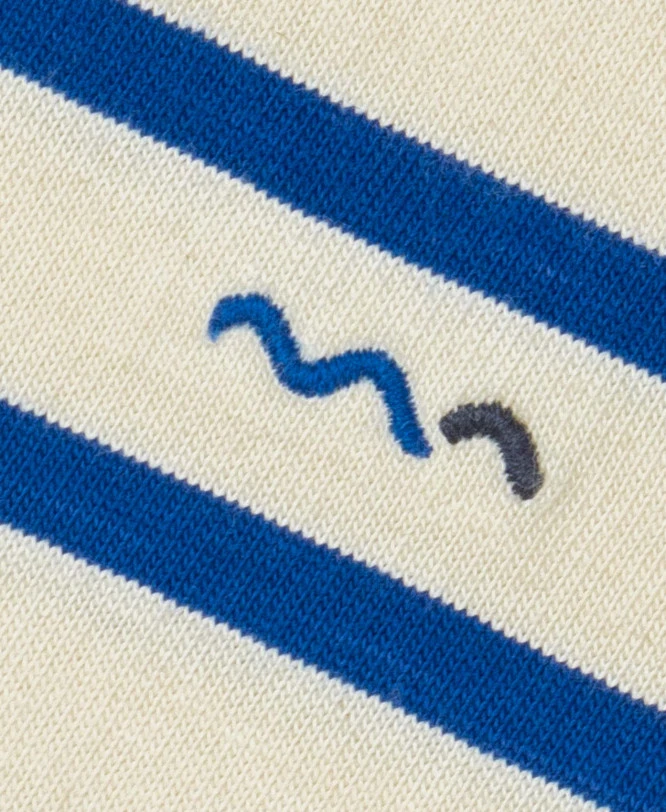 Marinière Homme Manches Courtes Fond Grège Rayé Bleu 3 Marinière Homme Manches Courtes Fond Grège Rayé Bleu – Image 3