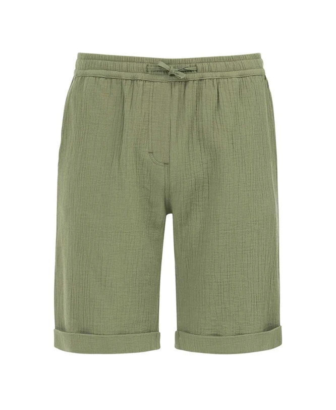 Bermuda Gaze De Coton Vert Olive Homme 3 Bermuda Gaze De Coton Vert Olive Homme – Image 3