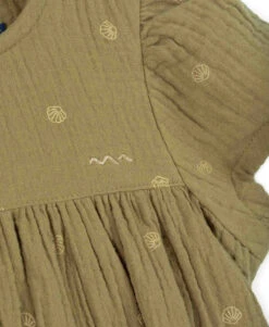 Robe Manches Courtes Gaze De Coton Kaki Fille -Terre De Marin Boutique prod 7244 robe mc kaki pippa 666x812 fc7ea0111e0b