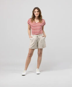 Short Fluide Grège Femme
