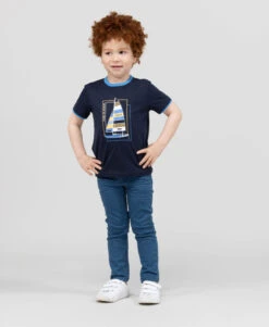 T-shirt Garçon Col Rond Bleu Marine