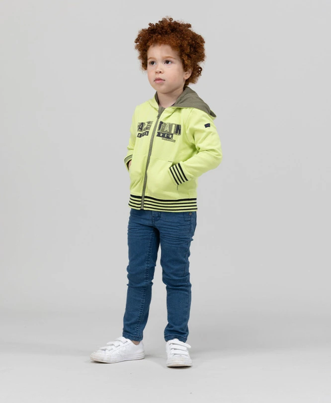 Veste à Capuche Vert Citron Garçon 1 Veste à Capuche Vert Citron Garçon