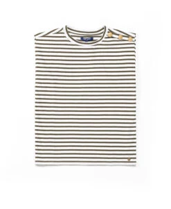 Débardeur Femme Rayé Kaki Avec Boutons Dorés -Terre De Marin Boutique prod 7893 tee shirt mc fond grege raye kaki taura 666x812 fc7ea0111e0b