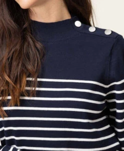 Pull Rayé Femme Fond Bleu Marine Rayures Blanches 7 Pull Rayé Femme Fond Bleu Marine Rayures Blanches -Terre De Marin Boutique prod 7941 pull fond indigo raye blanc pricha 666x812 fc7ea0111e0b