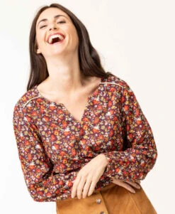 Blouse Imprimé Rose Femme -Terre De Marin Boutique prod 7971 blouse ml imprime rose carox 666x812 fc7ea0111e0b