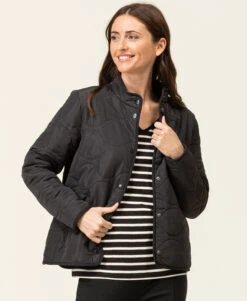 Veste Polaire Matelassée Noir Femme